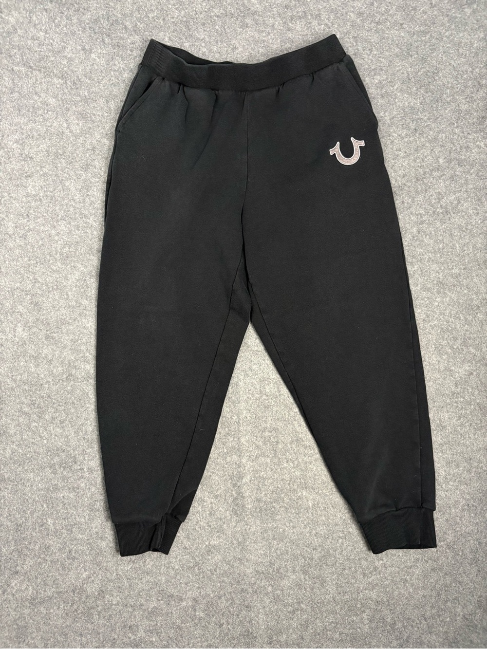 True Religion Black Jogger Sweatpants Logo Fleece Women’s XS S Youth XL